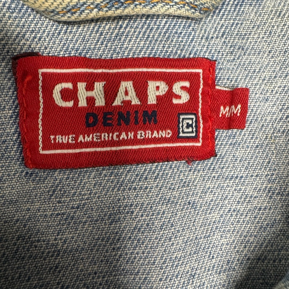 Chaps Red and White Denim Label Patch - Picture 5 of 6